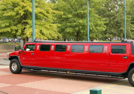 Red Stretched Hummer