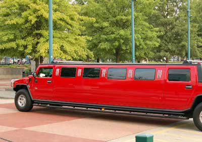 Red Stretched Hummer